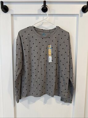 Grey Polka Dot Long Sleeve Tee